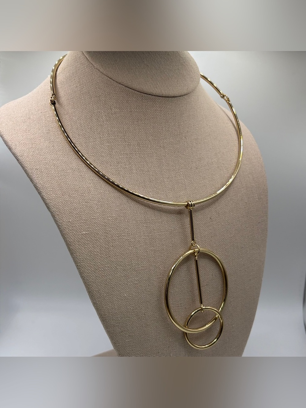 Lane Bryant Chic Gold Circle Drop Choker Necklace